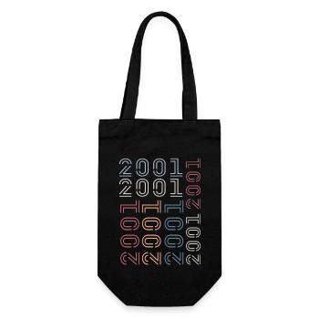 Geboren im Jahr 2001 Geburtstagsgeschenk 2001 Retro 2001 - Geschenkbeutel für Flaschen - Schwarz - Vorne