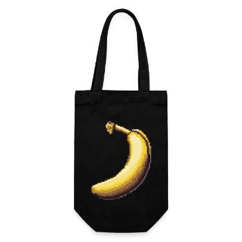 Banana Pixel Icon - Gift Bag for Bottles - black - Front
