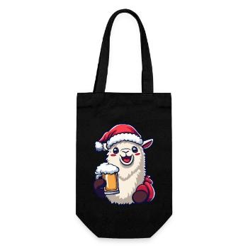 Alpaca Llama Christmas Beer - Gift Bag for Bottles - black - Front