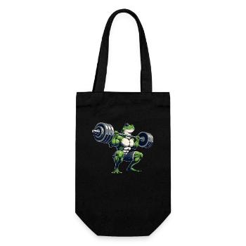 Frog with barbell fitness workout - Gift Bag for Bottles - black - Front