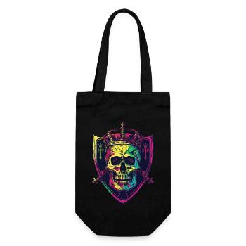 König Skull Krone Wappen - Geschenkbeutel für Flaschen - Schwarz - Vorne