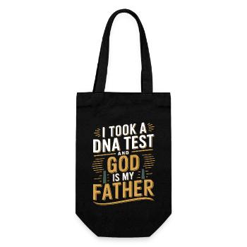 DNA test done, God is my father! Christian - Gift Bag for Bottles - black - Front