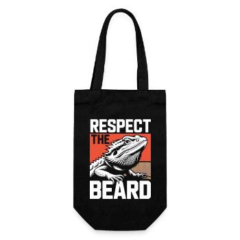 Respect the Beard! Bartagame Reptil Terraristik - Geschenkbeutel für Flaschen - Schwarz - Vorne