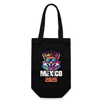 Mexiko 2025 Urlaub Fuchs - Geschenkbeutel für Flaschen - Schwarz - Vorne