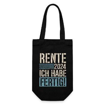Rente 2024 Ich Habe Fertig - Geschenkbeutel für Flaschen - Schwarz - Vorne