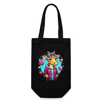 Giraffe Parade: Cool Giraffe - Gift Bag for Bottles - black - Front