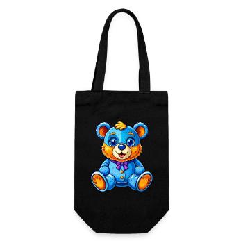 Blue Teddy - Gift Bag for Bottles - black - Front