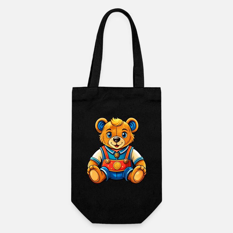 Süßer Teddy - Geschenkbeutel für Flaschen - Schwarz