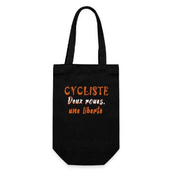 Bicycle Cyclist Two Wheels A Freedom V - Gift Bag for Bottles - black - Front