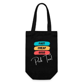 Fast, cheap, good - pick two! - Gift Bag for Bottles - black - Front