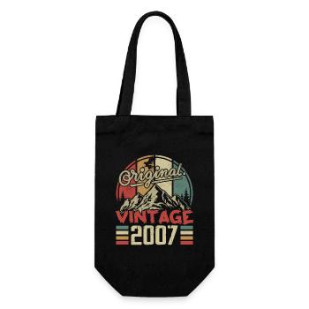 Vintage 2007 Retro Cadeau Anniversaire Né En 2007 - Sac à bouteille - noir - Devant