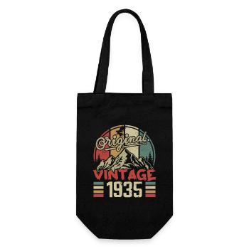 Vintage 1935 Retro Birthday Gift Born in 1935 - Gift Bag for Bottles - black - Front