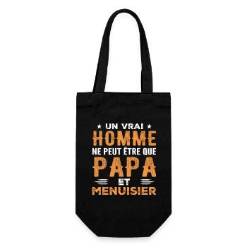 A Real Man Is Just a Dad and a Carpenter - Gift Bag for Bottles - black - Front