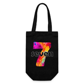 SEVEN 7 YEAR BOY 7TH BIRTHDAY - Gift Bag for Bottles - black - Front