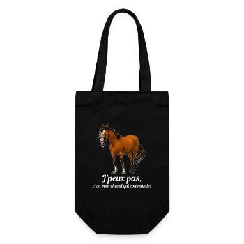 Mon cheval commande (blanc) - Sac à bouteille - noir - Devant