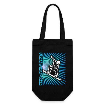 Snowboard Snowboardurlaub Wintersport Geschenk - Geschenkbeutel für Flaschen - Schwarz - Vorne