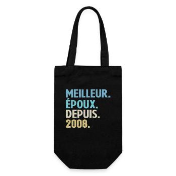 Bester Ehemann seit 2008 - Geschenkbeutel für Flaschen - Schwarz - Vorne