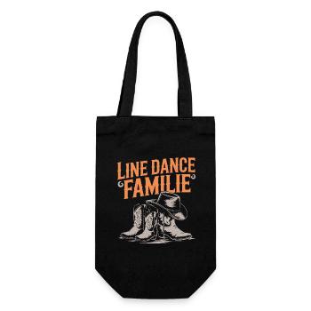 Linedance Familie Papa Mama Kinder - Geschenkbeutel für Flaschen - Schwarz - Vorne
