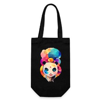 Colorful cute panda woman - Gift Bag for Bottles - black - Front