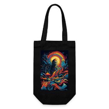 Trippy Explosion - Psychedelic Motif - Gift Bag for Bottles - black - Front