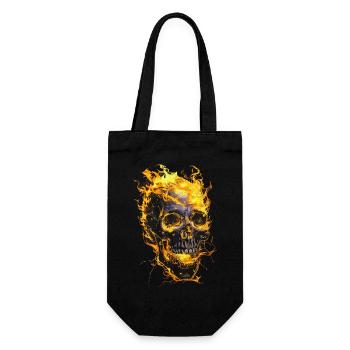 Skull Flames Skull Fire Skeleton Biker - Gift Bag for Bottles - black - Front