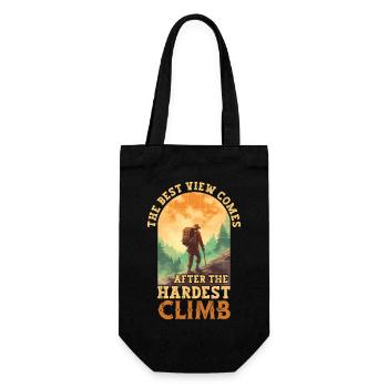 Hiking Hikers Mountains Mountaineering Climbing Nature - Gift Bag for Bottles - black - Front