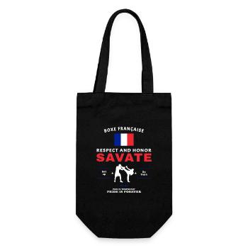 Savate Kickboxer - Geschenkbeutel für Flaschen - Schwarz - Vorne