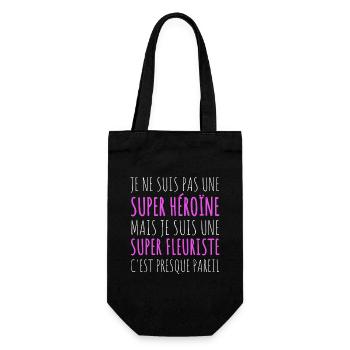 Super fleuriste humour fleuriste femme cadeau - Sac à bouteille - noir - Devant