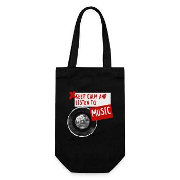 Collection « Restez calme et écoutez de la musique » - Sac à bouteille - noir - Devant