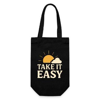 Take It Easy Vintage Sun Design - Gift Bag for Bottles - black - Front