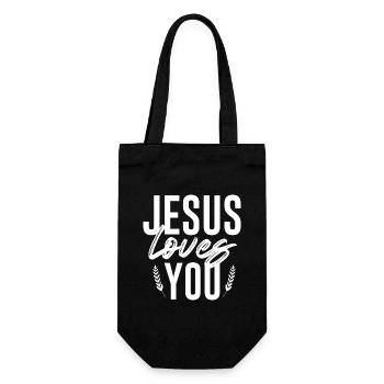 Jesus Christus von Nazareth Glaube Bibel Jesus - Geschenkbeutel für Flaschen - Schwarz - Vorne