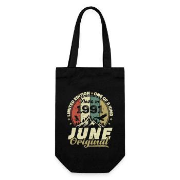 Juni 1991 Geburtstagsgeschenk Juni 1991 Juni 1991 - Geschenkbeutel für Flaschen - Schwarz - Vorne
