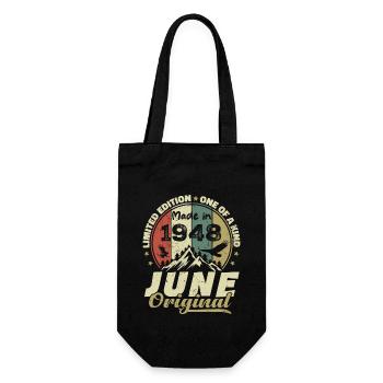 Juni 1948 Geburtstagsgeschenk Juni 1948 Juni 1948 - Geschenkbeutel für Flaschen - Schwarz - Vorne