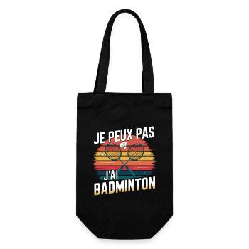 Passion Badminton - Look Années 80 - Sac à bouteille - noir - Devant