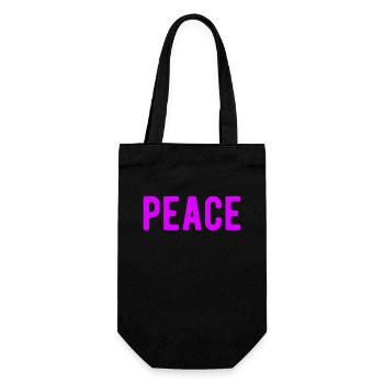 peace Frieden Love Liebe Freunde Freundschaft - Geschenkbeutel für Flaschen - Schwarz - Vorne