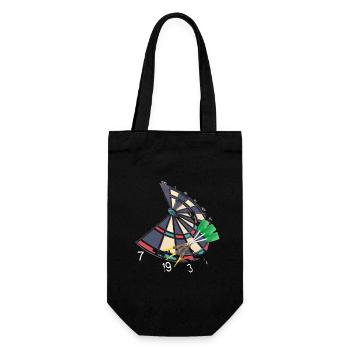 Dartscheibe mit Pfeilen, im Vintage Polygon Design - Geschenkbeutel für Flaschen - Schwarz - Vorne