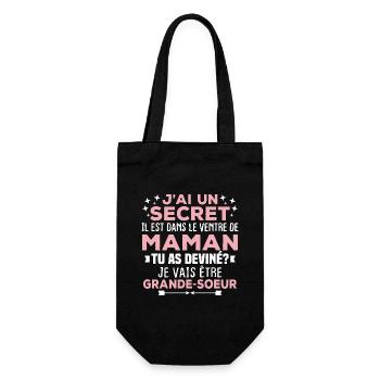 Tu as deviné je vais être grande soeur Humour - Sac à bouteille - noir - Devant