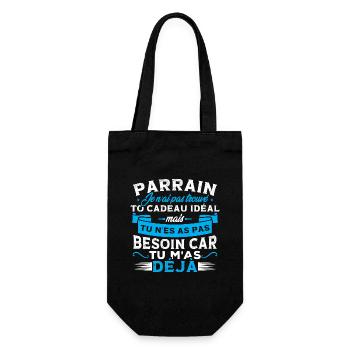 Parrain je n'ai pas trouvé ton cadeau Humour - Sac à bouteille - noir - Devant