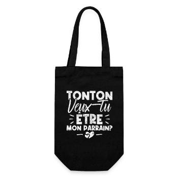 Tonton Veux tu être Mon Parrain? - Sac à bouteille - noir - Devant