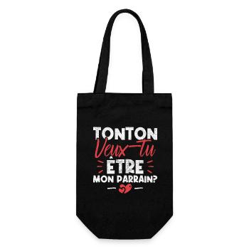 Tonton Veux tu être Mon Parrain? - Sac à bouteille - noir - Devant