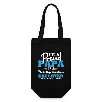 Ich bin stolz darauf, der Vater eines großartigen Mädchens zu sein - Geschenkbeutel für Flaschen - Schwarz - Vorne