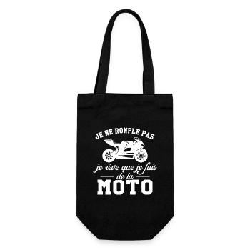 Je ne ronfle pas je rêve que je fais de la moto - Sac à bouteille - noir - Devant