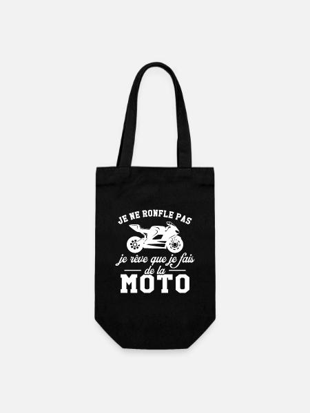 Je ne ronfle pas je rêve que je fais de la moto - Sac à bouteille - noir