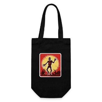 Halloween-Zombie-Warnschild - Geschenkbeutel für Flaschen - Schwarz - Vorne