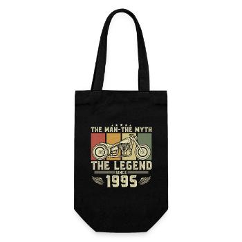 1995 Vintage Born Man Myth Legend Motorcycle - Gift Bag for Bottles - black - Front
