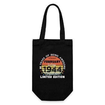 80 Years Old Made In 1944 Vintage February 1944 - Gift Bag for Bottles - black - Front