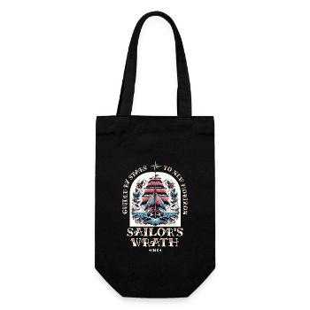 Sailboat Sailing Ship Tattoo Vintage Adventure - Gift Bag for Bottles - black - Front