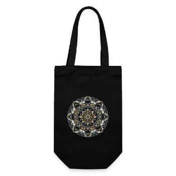 Mandala Modern Harmonie Geometrie Kunst - Geschenkbeutel für Flaschen - Schwarz - Vorne