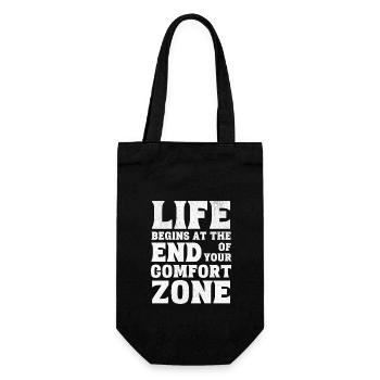 Comfort Zone Statement Motivation Life - Gift Bag for Bottles - black - Front