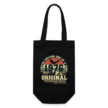 1976 Jahrgang Vintage Retro Geburtstag Geschenk - Geschenkbeutel für Flaschen - Schwarz - Vorne